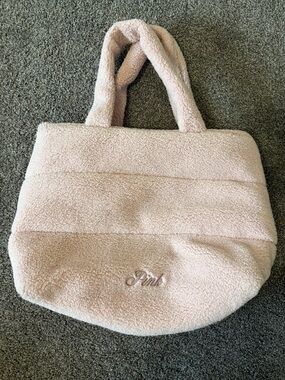PINK Victoria's Secret Plush Sherpa Tote in Light Pink
